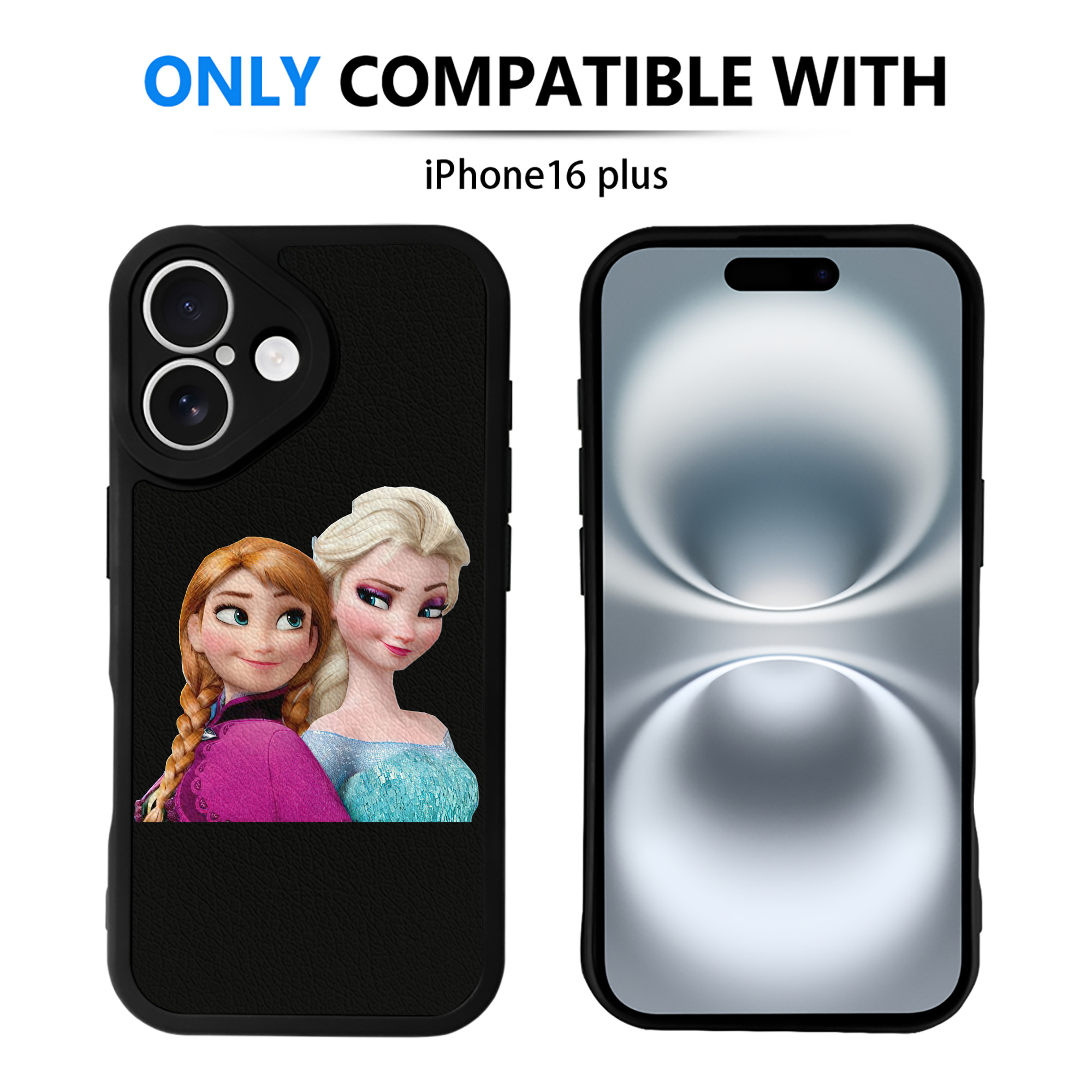 （画像用） アナと雪の女王 アンナ エルサ Frozen Anna Elsa 【iPhone 16シリーズ対応】シリコンスマホケース（レザー調） 材質：シリコン
